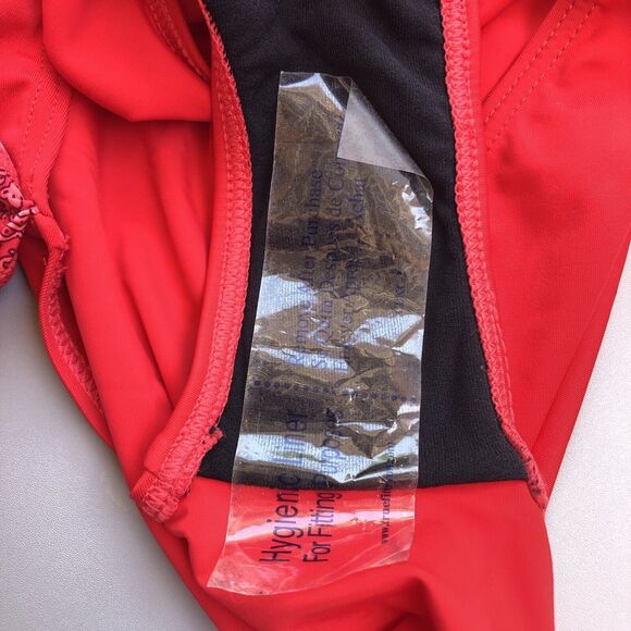 COOLIBAR Women 14 One Piece Swimsuit Halter Ruched UPF 50+ Paisley Red New - Picture 10 of 11